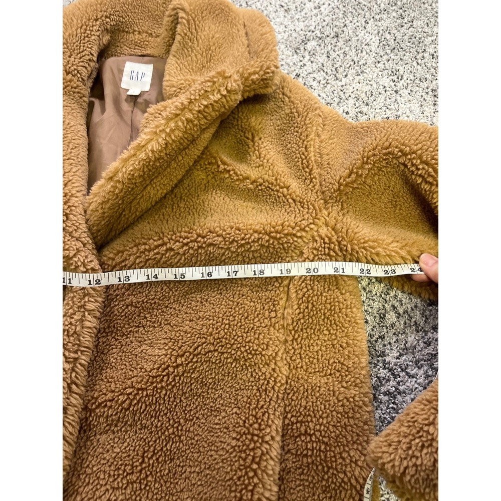 Gap Teddy Coat Womens Small Brown Teddy Sherpa Faux Fur Button Front - Picture 7 of 10
